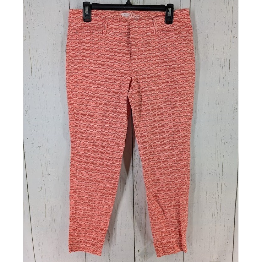 Old Navy Size 6 Pixie Orange Fish Pattern Chinos Casual Womens Summer Pants